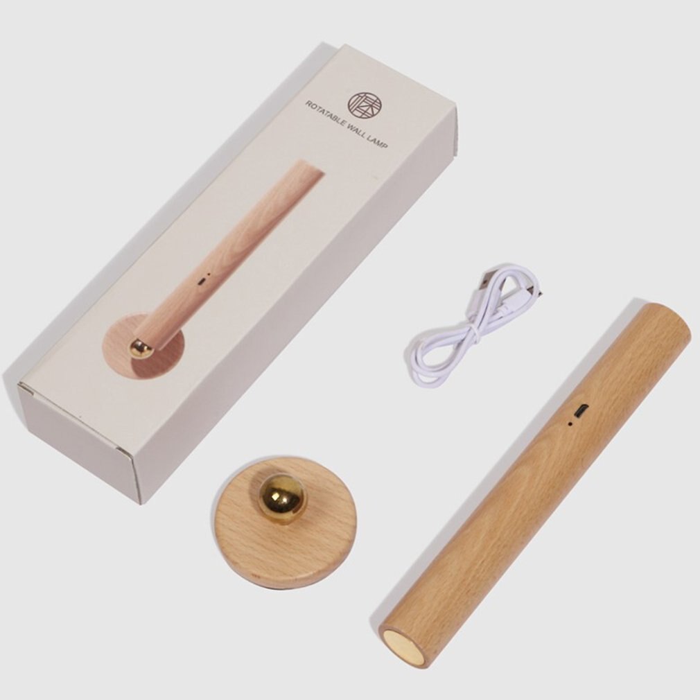 Led 360° Drehbare Wandleuchte Aus Holz-Bella Webshop