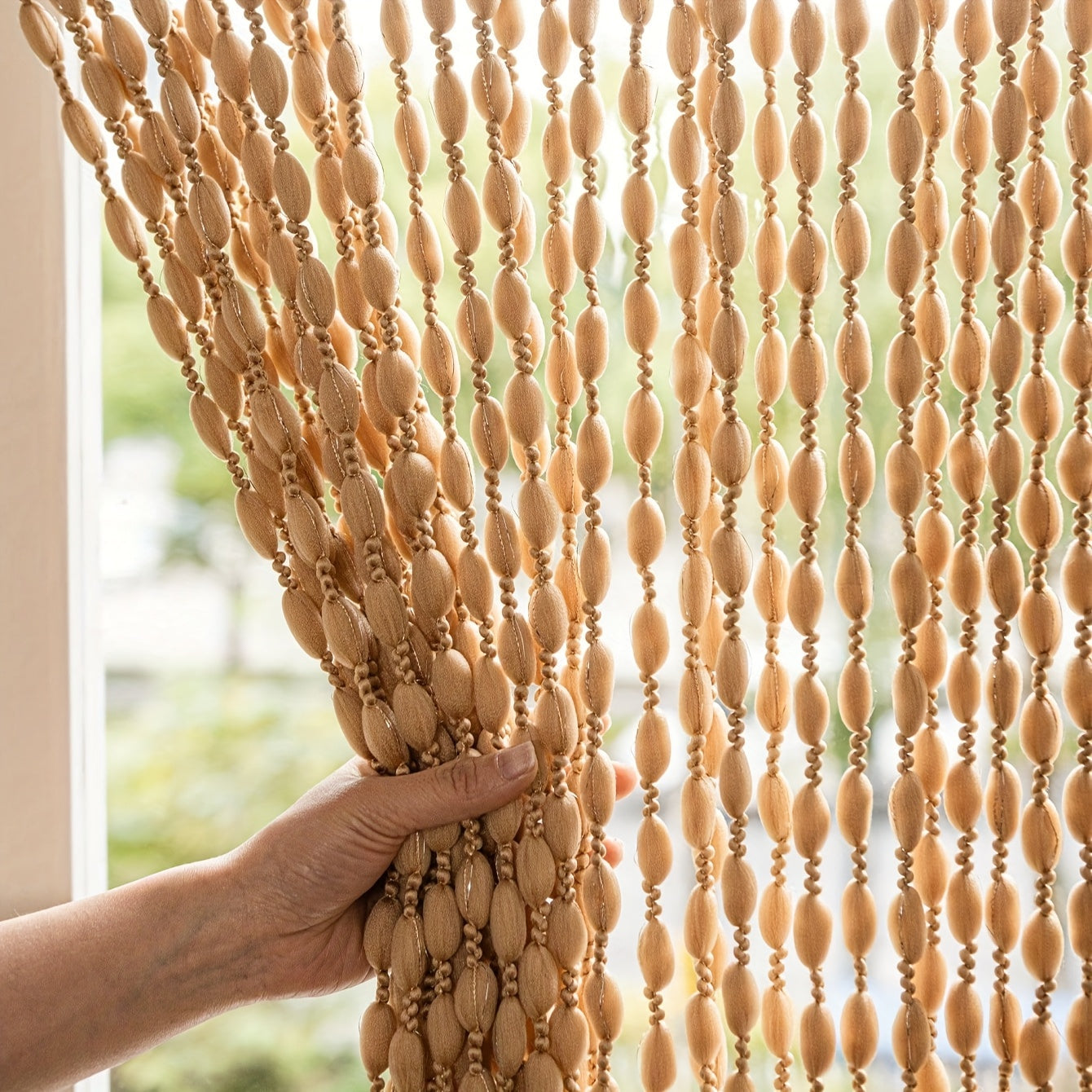 Boho Tyylinen Oviverho Helmillä Koristeltu