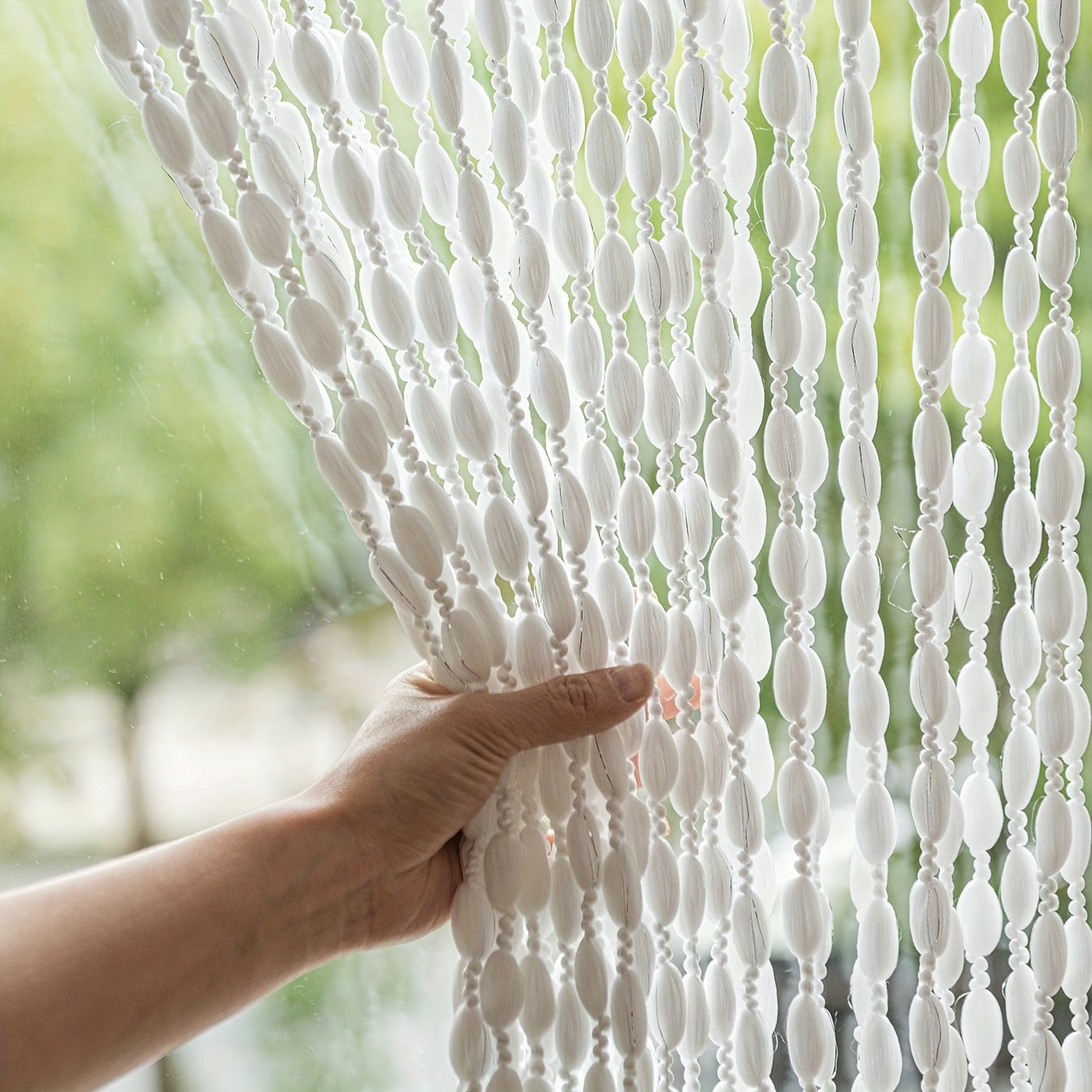 Boho Tyylinen Oviverho Helmillä Koristeltu