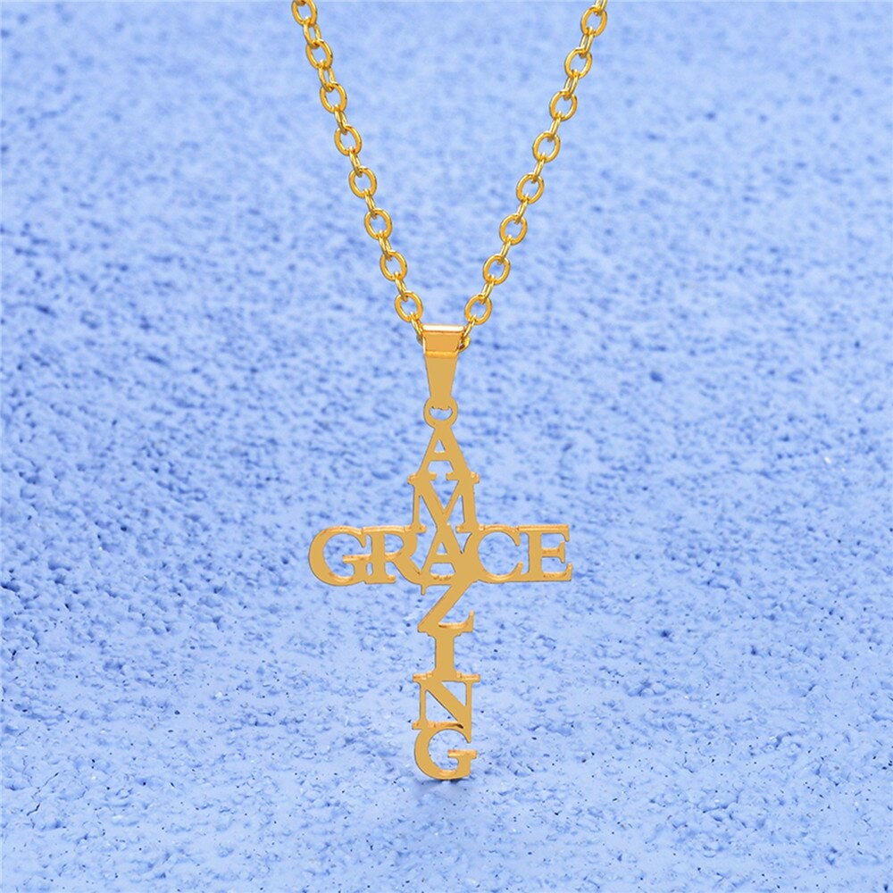 Amazing Grace Kreuz Halskette-Bella Webshop