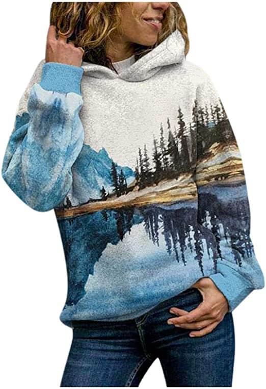 Bedrucktes Sweatshirt Natural Mountain-Bella Webshop