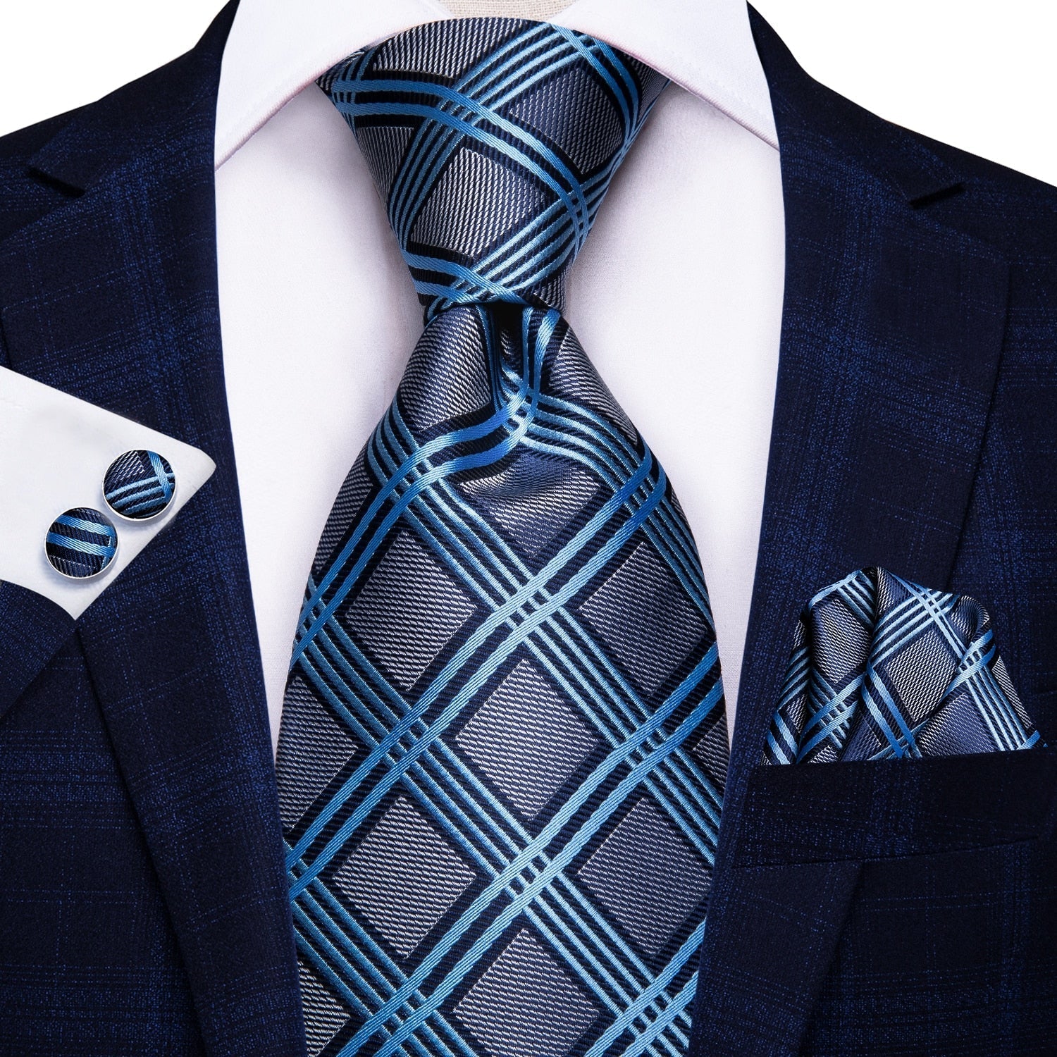 Blaue Krawatte Für Männer-Bella Webshop