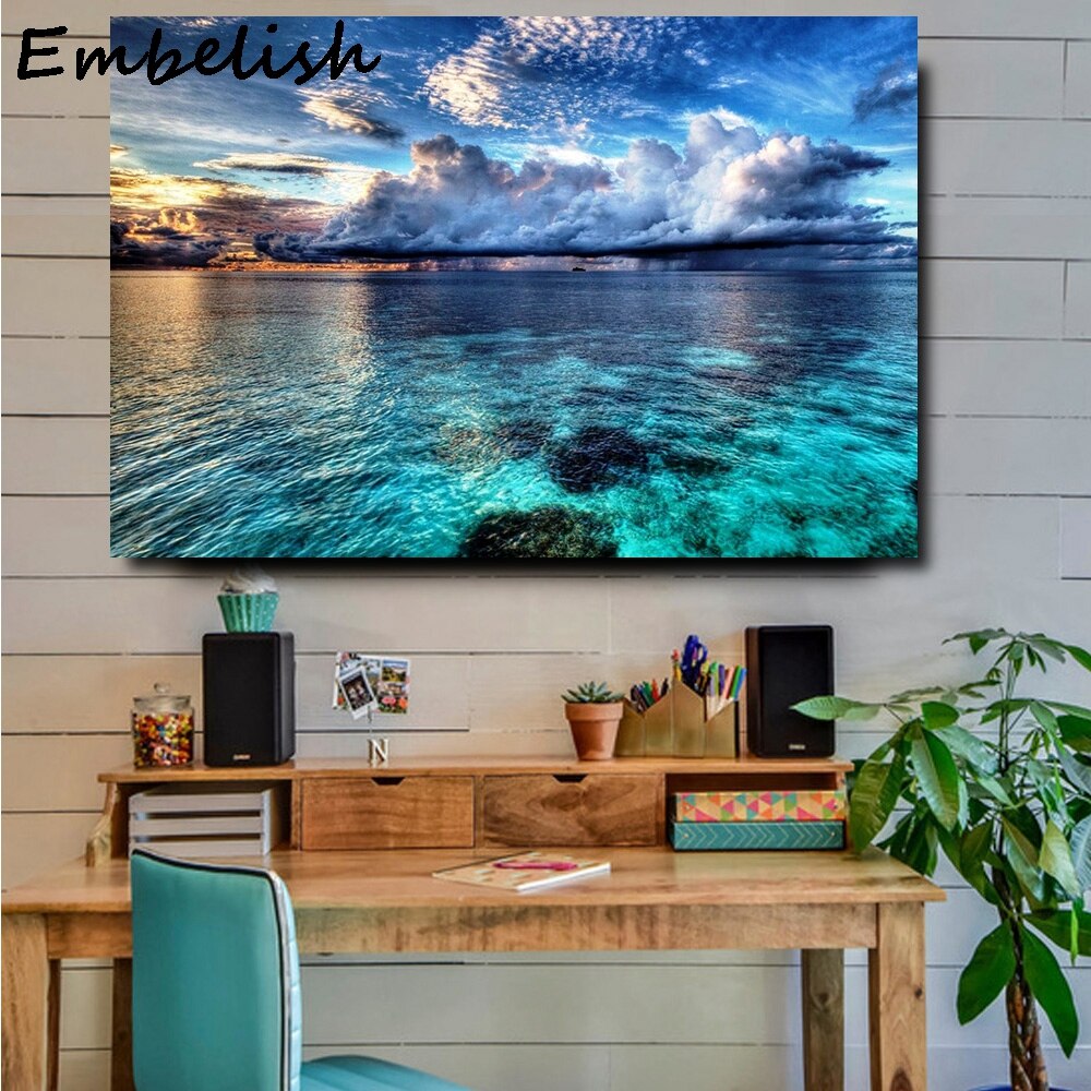 Blauer Himmel Seelandschaft Wandkunst-Bella Webshop