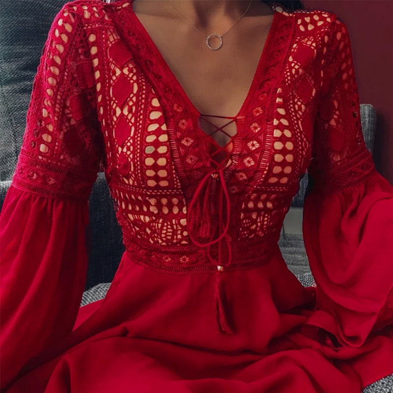 Boho Chic Spitzenkleid-Bella Webshop