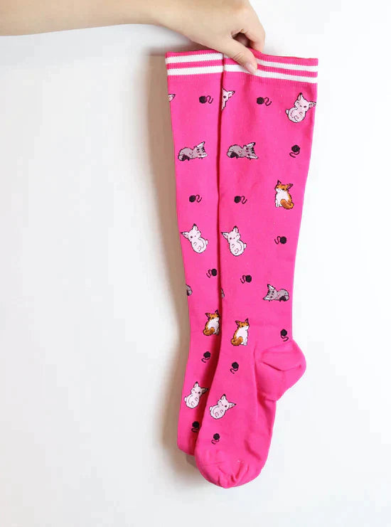 Bunte Lange Kompressionssocken (4 Paar)-Bella Webshop