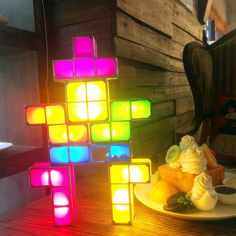 Buntes Stapelbares Tetris-Nachtlicht-Bella Webshop