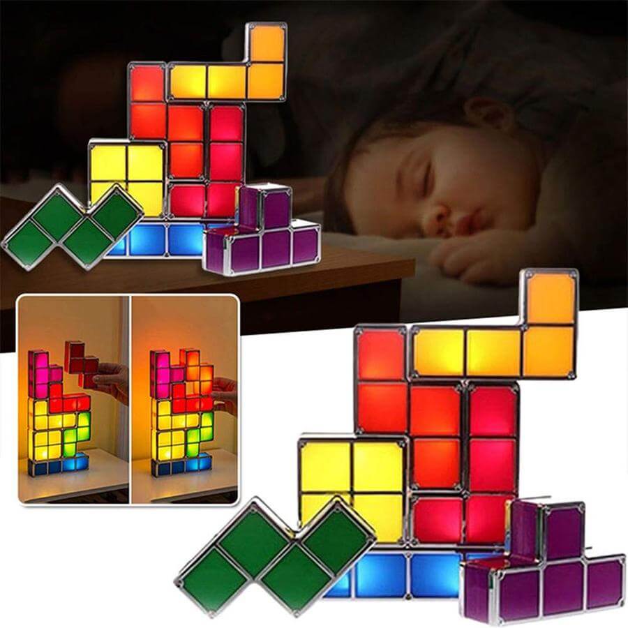 Buntes Stapelbares Tetris-Nachtlicht-Bella Webshop