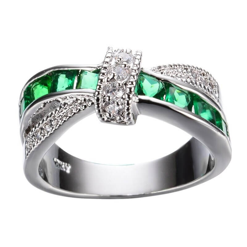 Criss Cross Kristall Ring-Bella Webshop