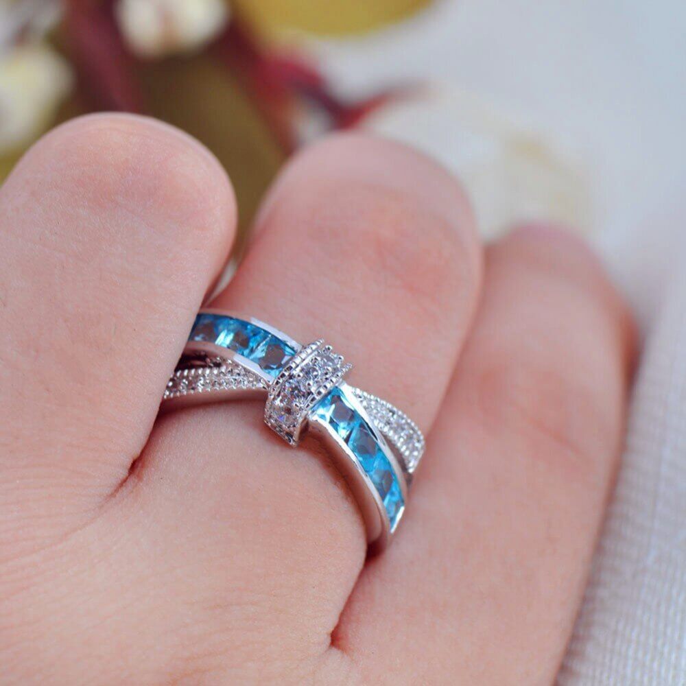 Criss Cross Kristall Ring-Bella Webshop