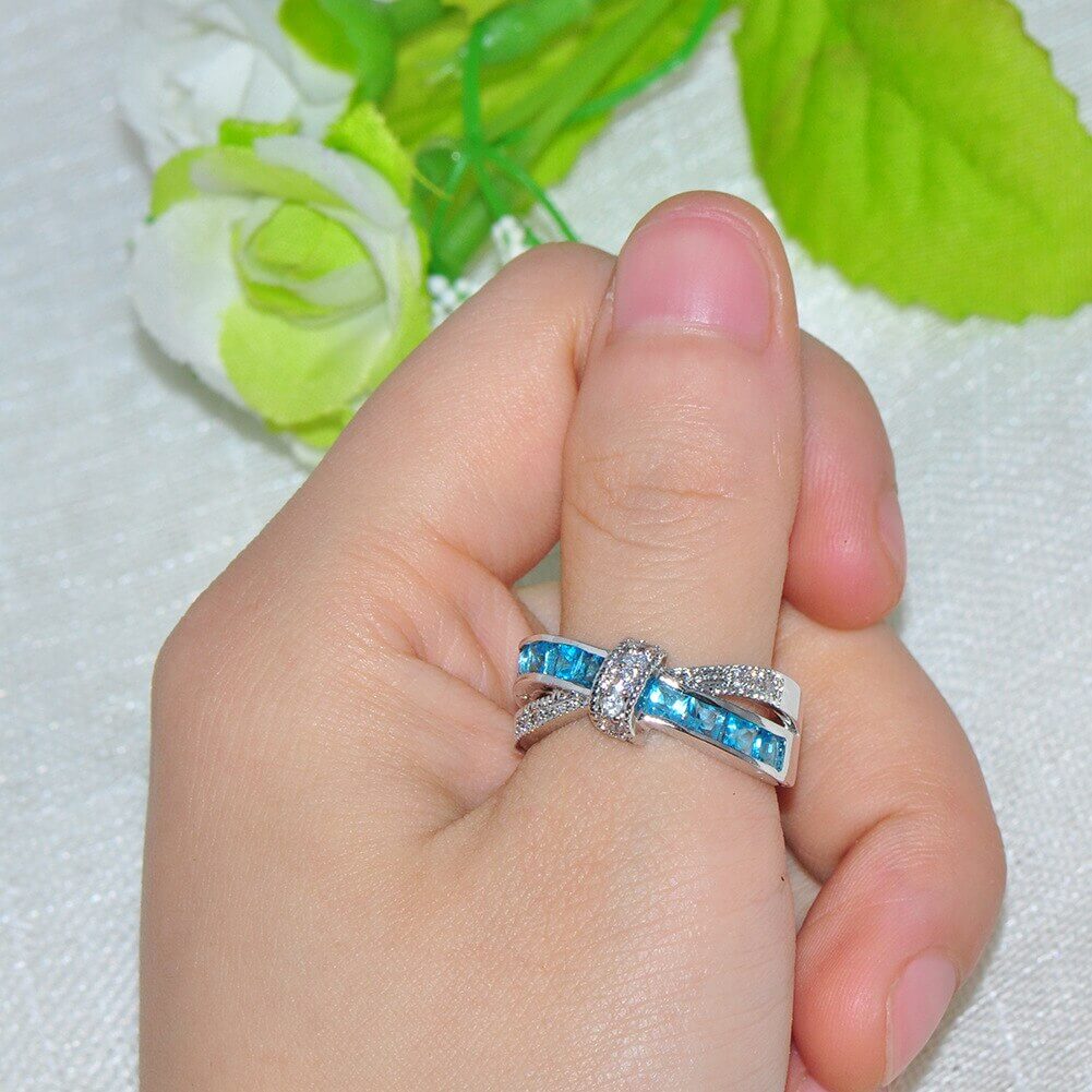 Criss Cross Kristall Ring-Bella Webshop