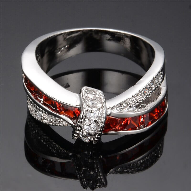 Criss Cross Kristall Ring-Bella Webshop
