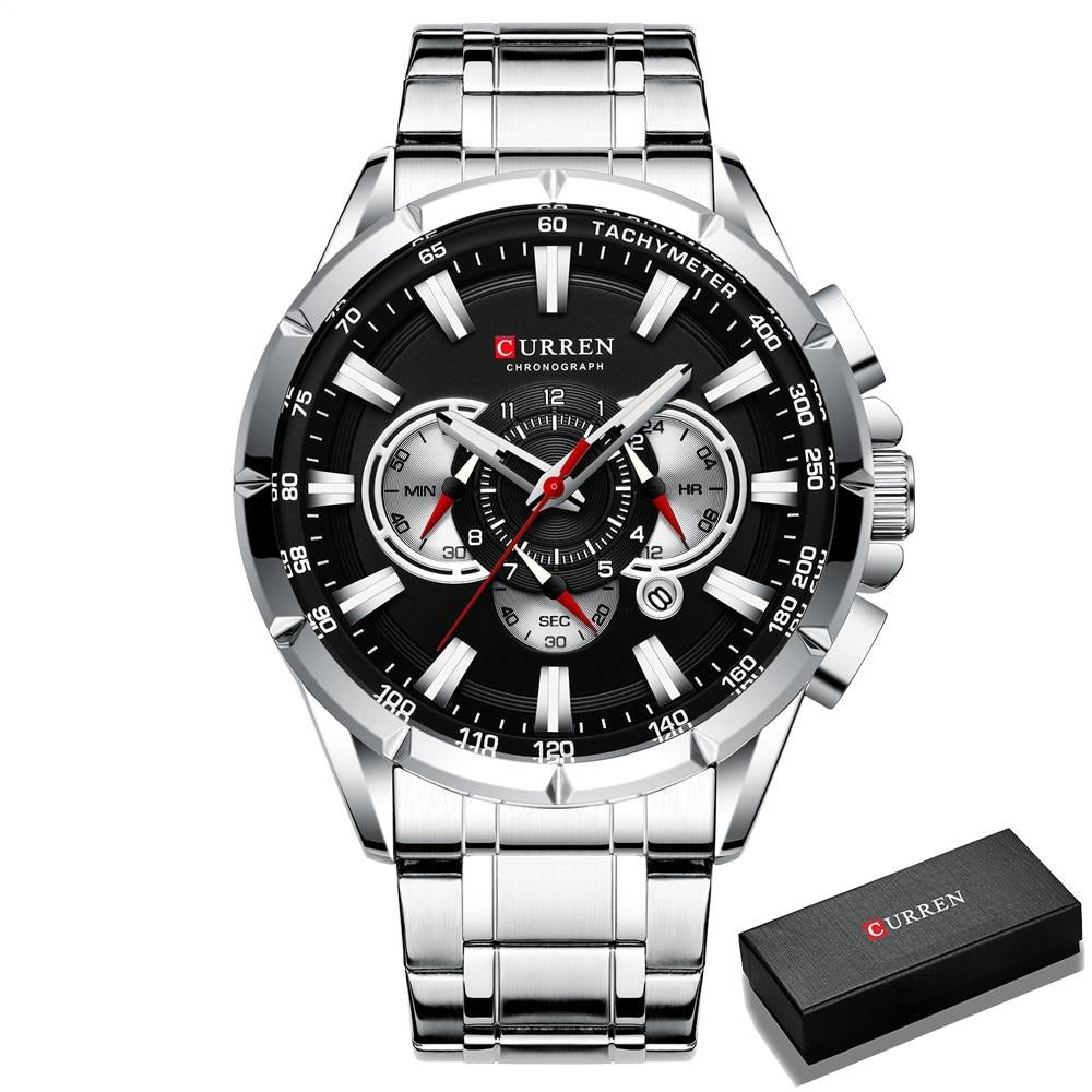 Curren 3 Zifferblätter Chronograph Luxus-Armbanduhr-Bella Webshop