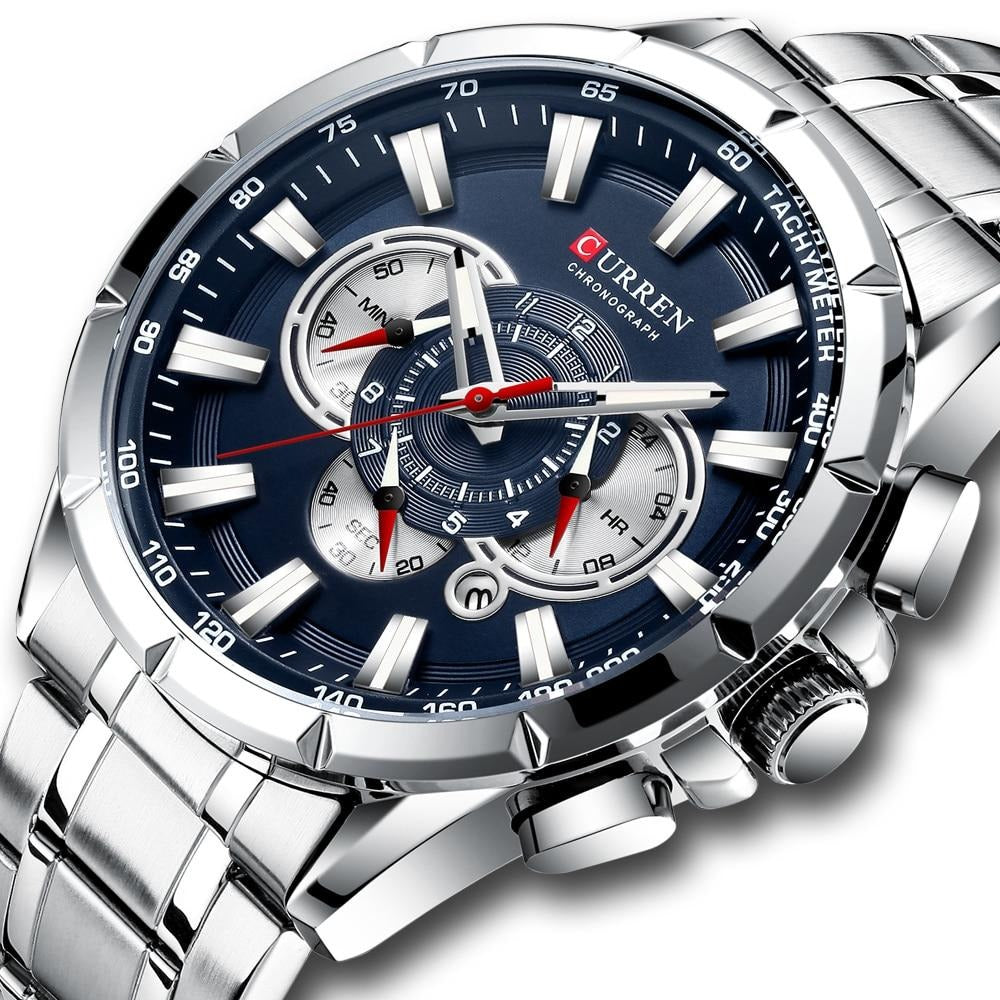 Curren 3 Zifferblätter Chronograph Luxus-Armbanduhr-Bella Webshop