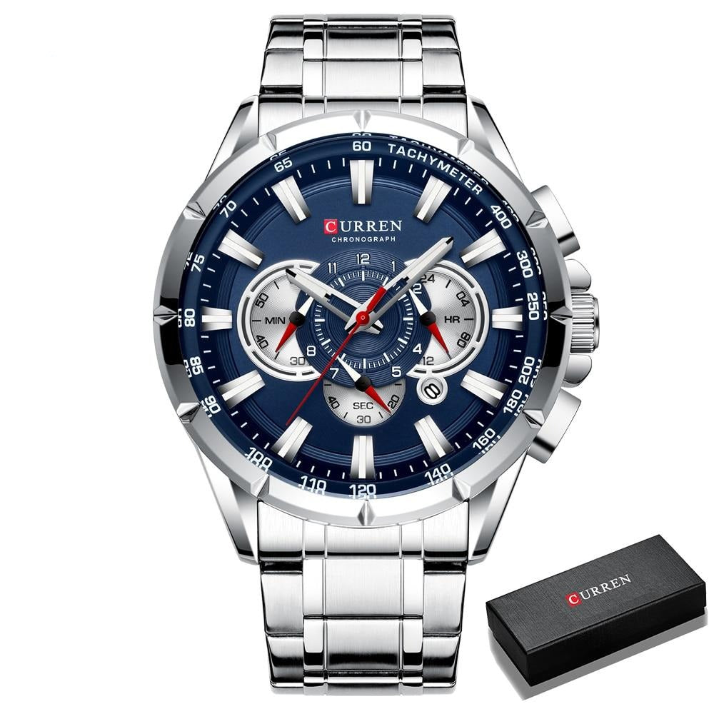 Curren 3 Zifferblätter Chronograph Luxus-Armbanduhr-Bella Webshop