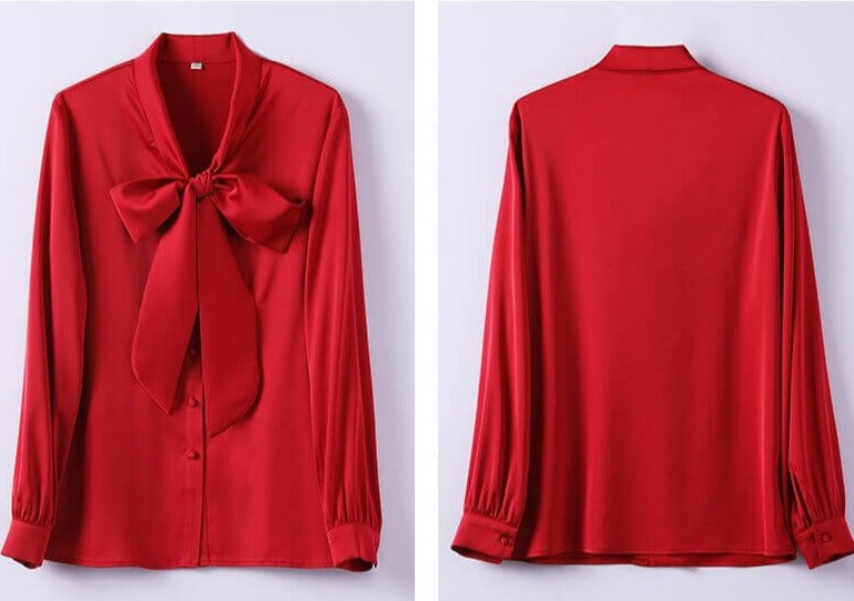 Damen Fancy Bluse Mit Fliege-Bella Webshop
