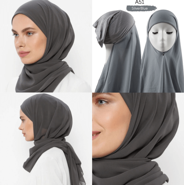 Doppelschleife Chiffon Hijab-Bella Webshop