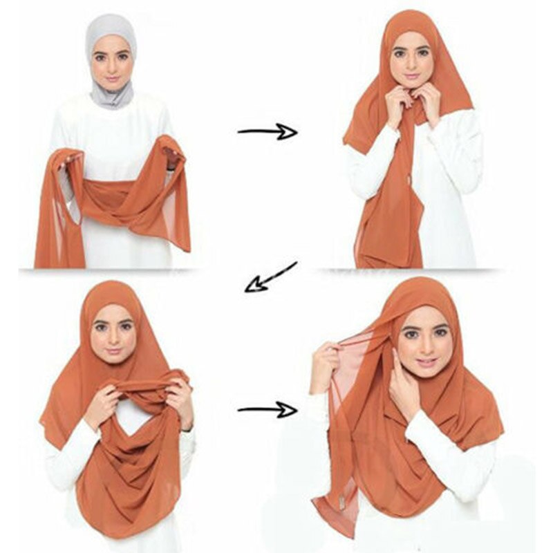 Doppelschleife Chiffon Hijab-Bella Webshop