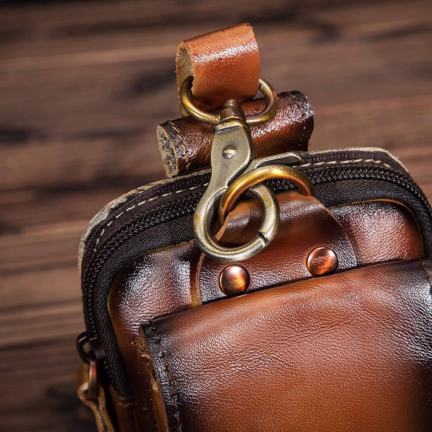 Echtes Leder Herren-Gürtelhaken-Tasche-Bella Webshop
