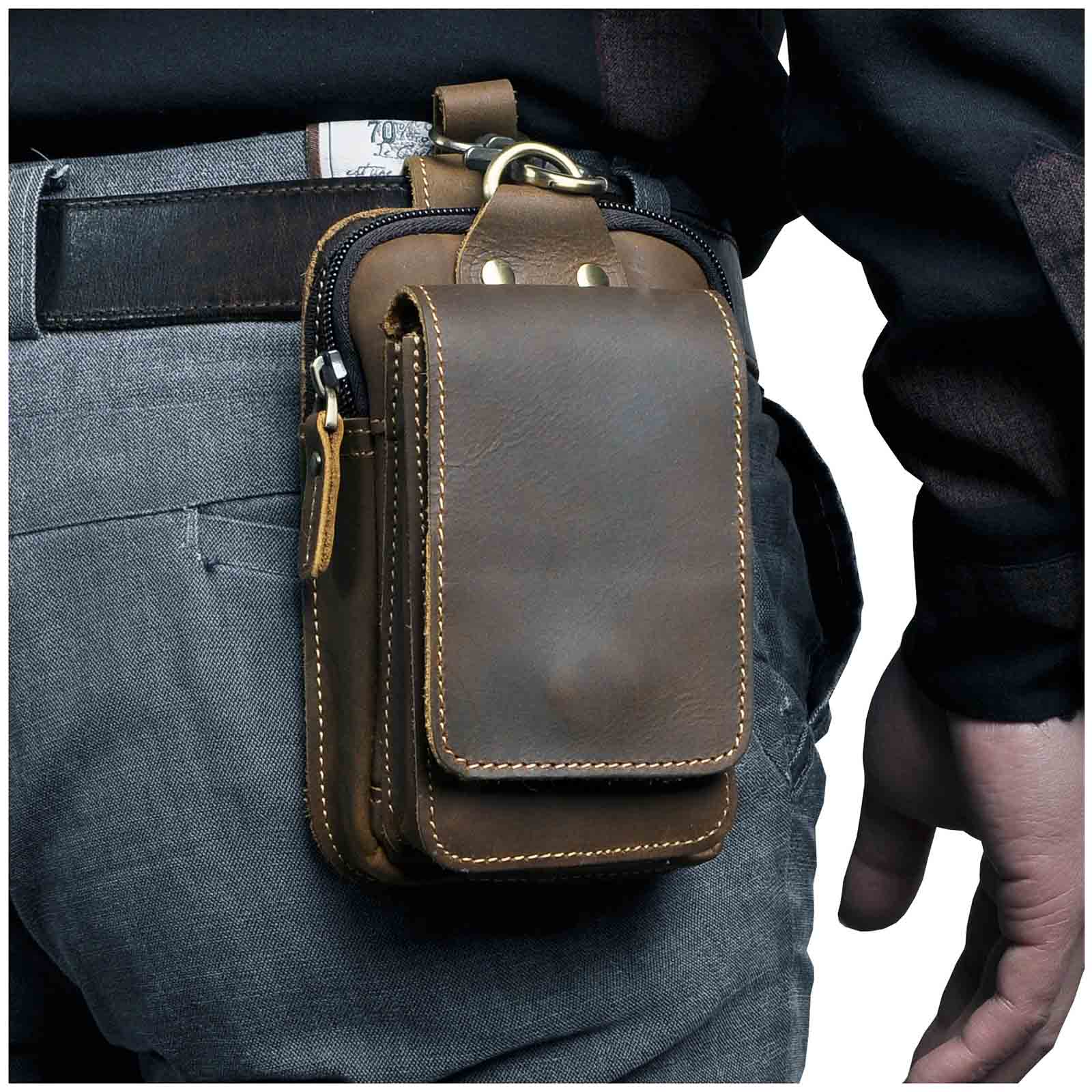 Echtes Leder Herren-Gürtelhaken-Tasche-Bella Webshop