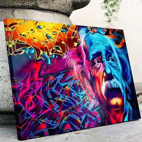 Einstein Graffiti Leinwand Wandkunst-Bella Webshop