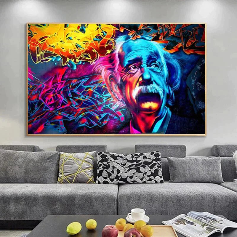 Einstein Graffiti Leinwand Wandkunst-Bella Webshop