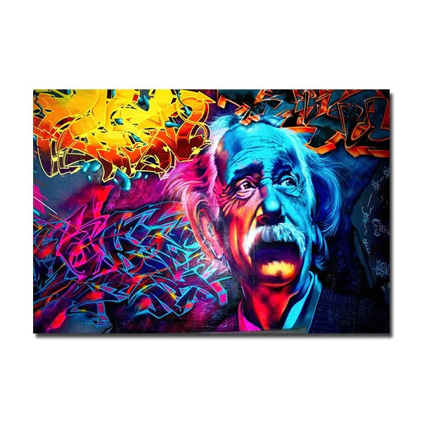Einstein Graffiti Leinwand Wandkunst-Bella Webshop