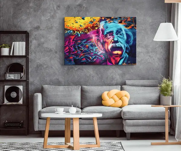 Einstein Graffiti Leinwand Wandkunst-Bella Webshop