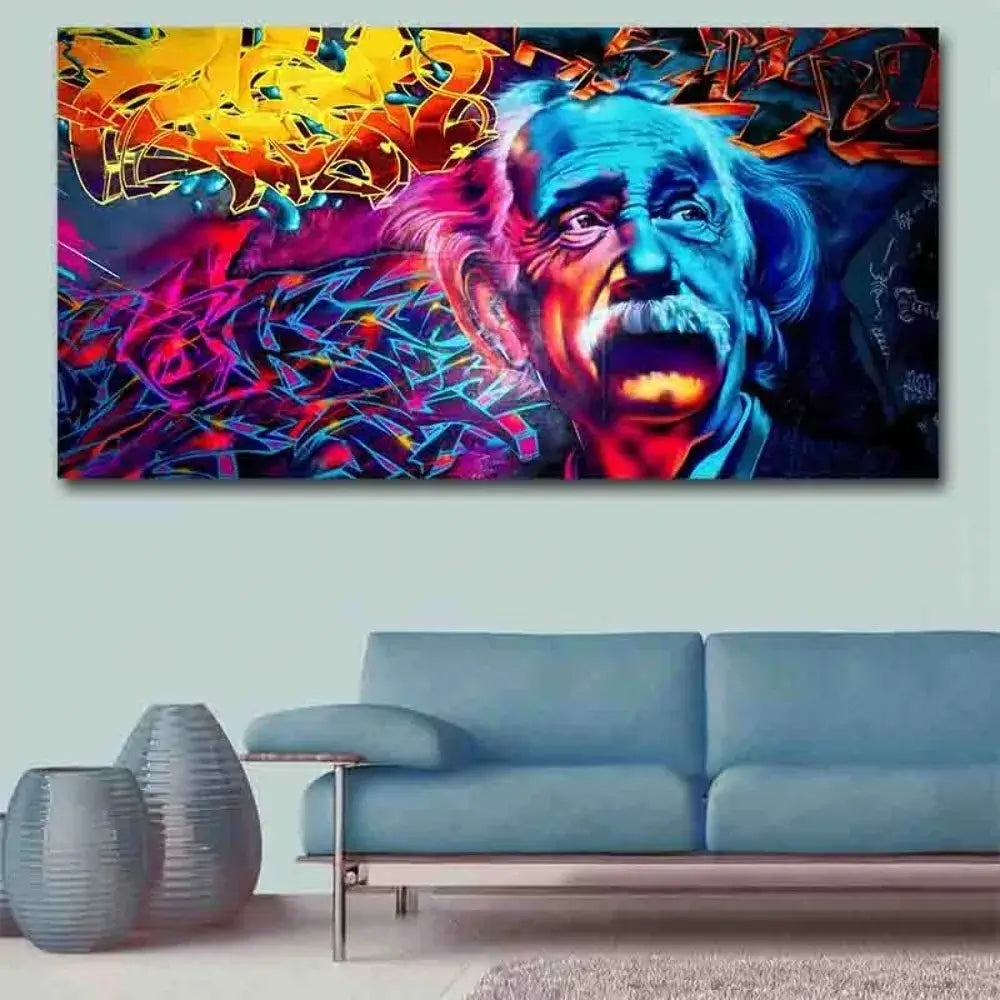 Einstein Graffiti Leinwand Wandkunst-Bella Webshop