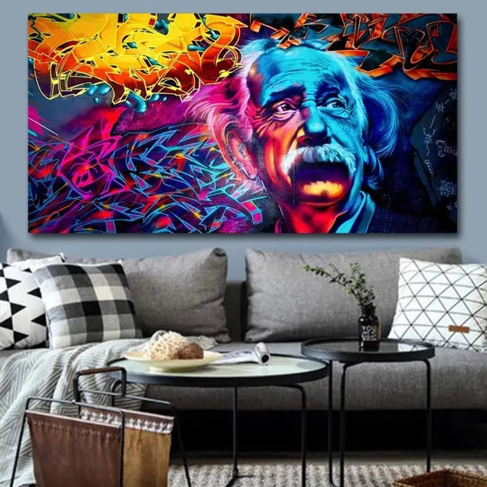 Einstein Graffiti Leinwand Wandkunst-Bella Webshop
