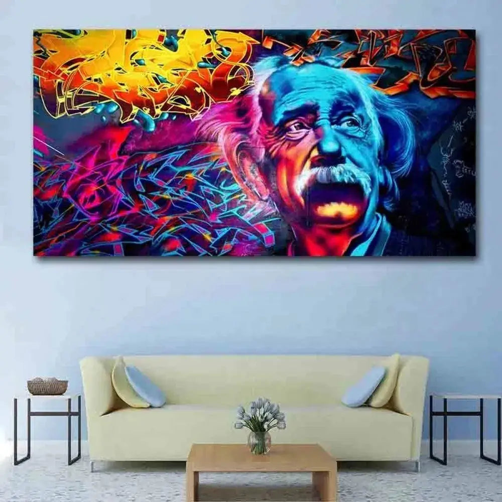 Einstein Graffiti Leinwand Wandkunst-Bella Webshop