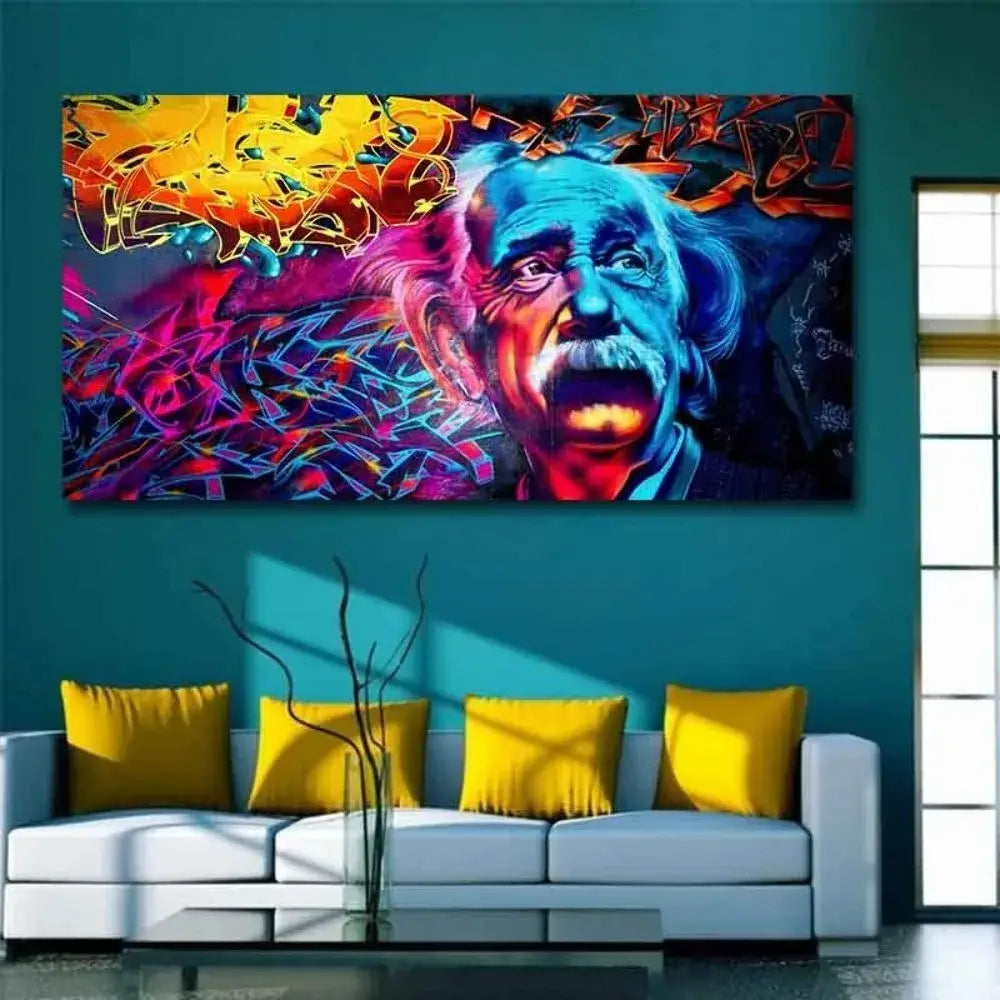 Einstein Graffiti Leinwand Wandkunst-Bella Webshop