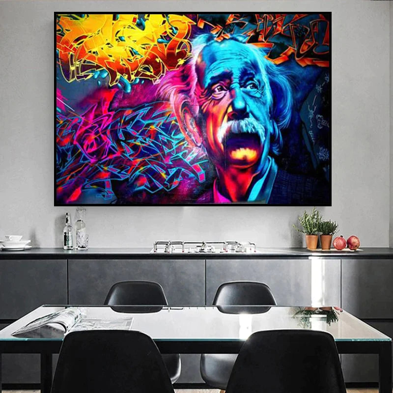 Einstein Graffiti Leinwand Wandkunst-Bella Webshop