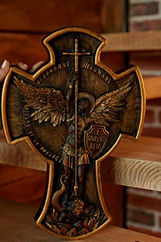 Erzengel Michael Aus Holz Geschnitzt Wanddekoration-Bella Webshop