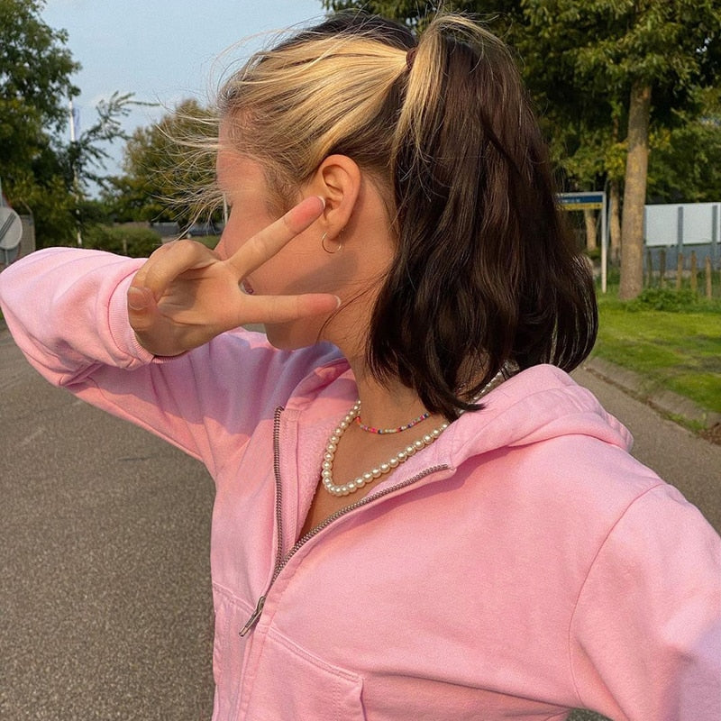 Extra Schmaler Kapuzenpullover Mit Reißverschluss-Bella Webshop