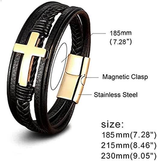 Faith Leder-Armband Mit Kreuz-Bella Webshop