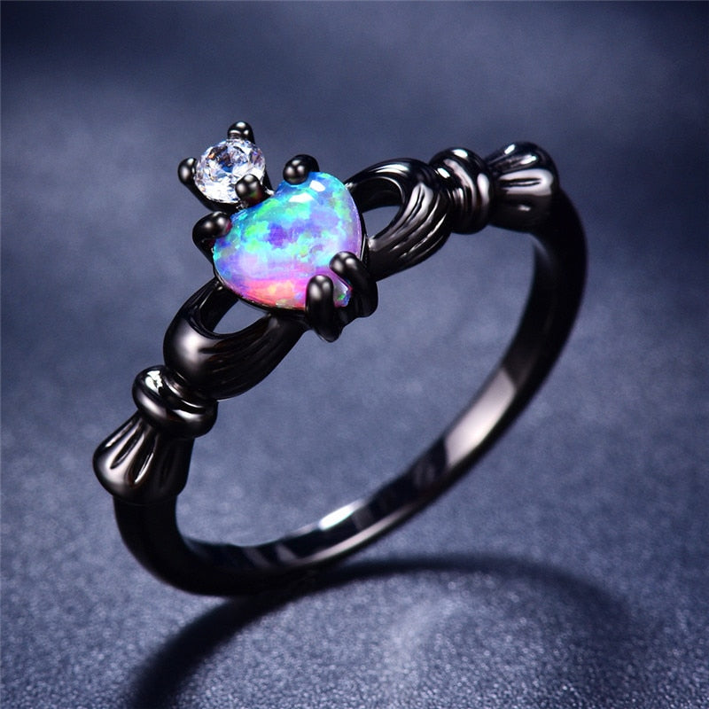 Feuer Opal Herz Ring-Bella Webshop