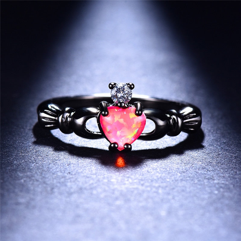 Feuer Opal Herz Ring-Bella Webshop