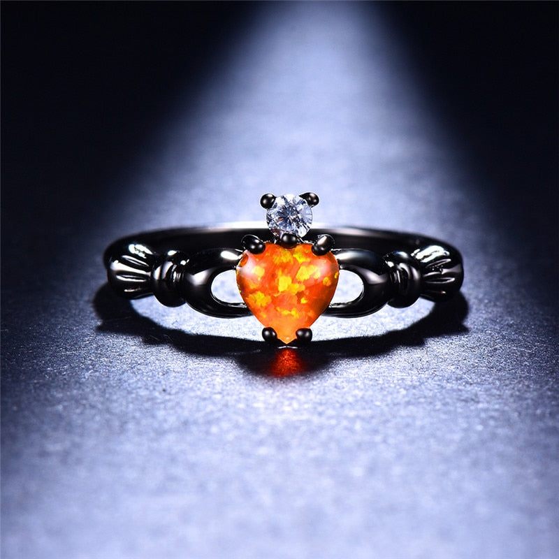 Feuer Opal Herz Ring-Bella Webshop