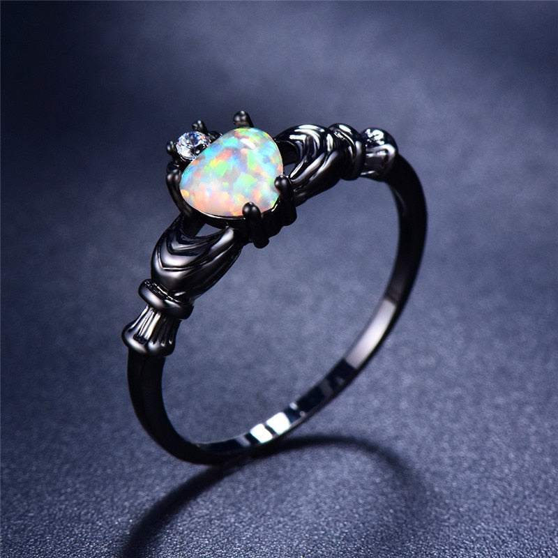 Feuer Opal Herz Ring-Bella Webshop