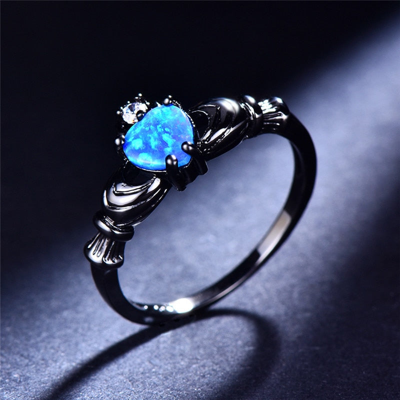 Feuer Opal Herz Ring-Bella Webshop