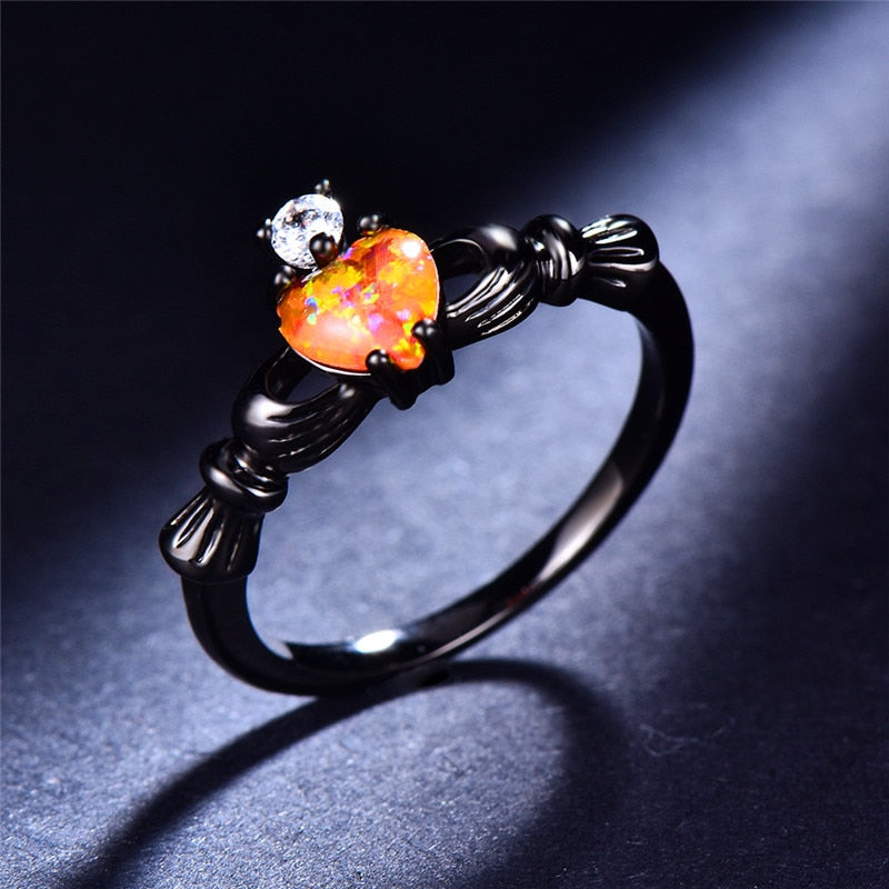 Feuer Opal Herz Ring-Bella Webshop
