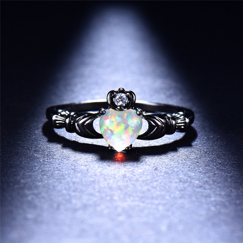 Feuer Opal Herz Ring-Bella Webshop