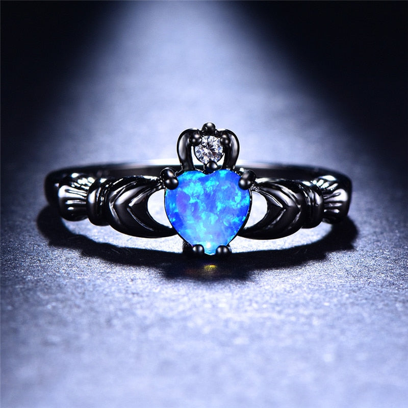 Feuer Opal Herz Ring-Bella Webshop