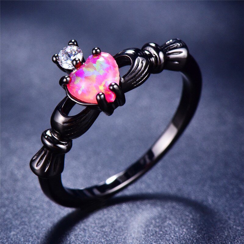 Feuer Opal Herz Ring-Bella Webshop