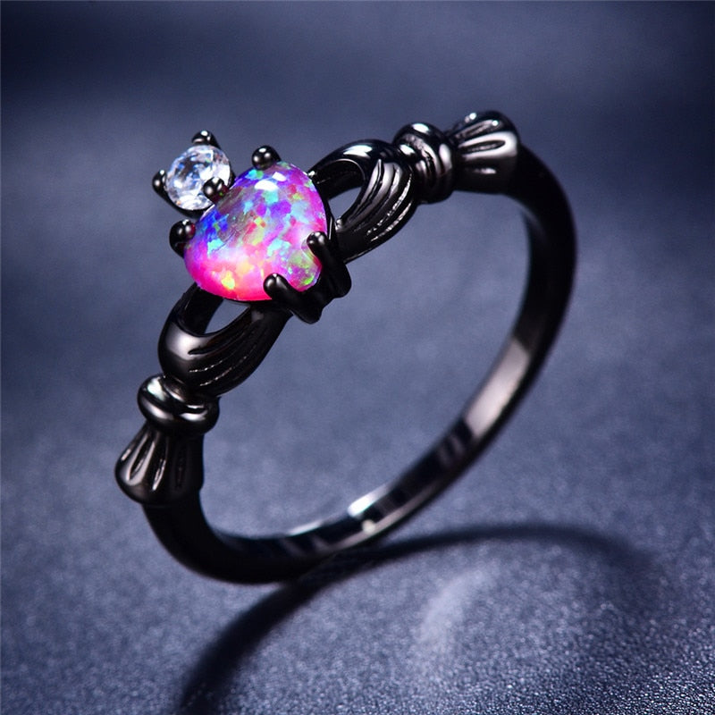 Feuer Opal Herz Ring-Bella Webshop