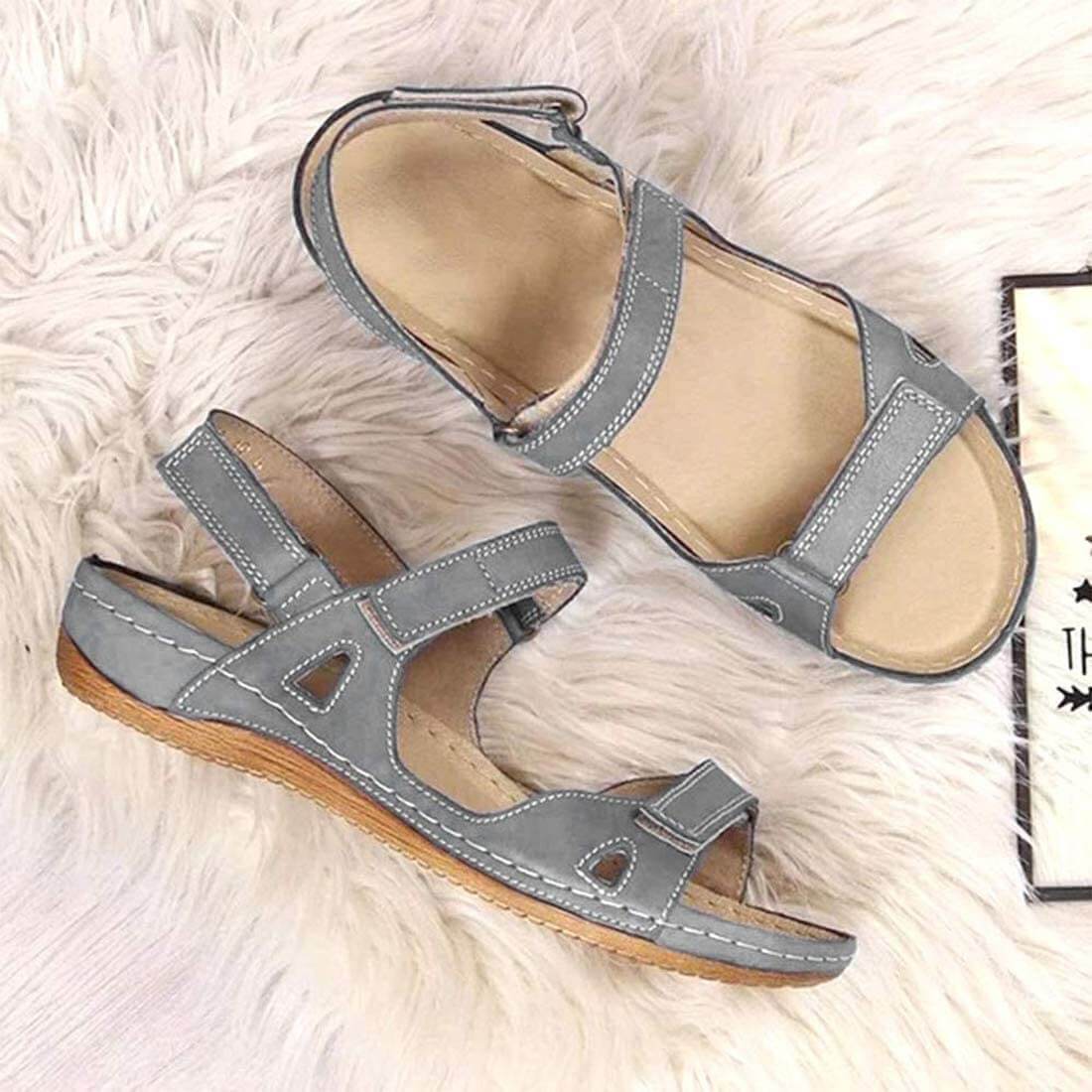 Flache Zehen Klettverschluss Casual Sandalen-Bella Webshop
