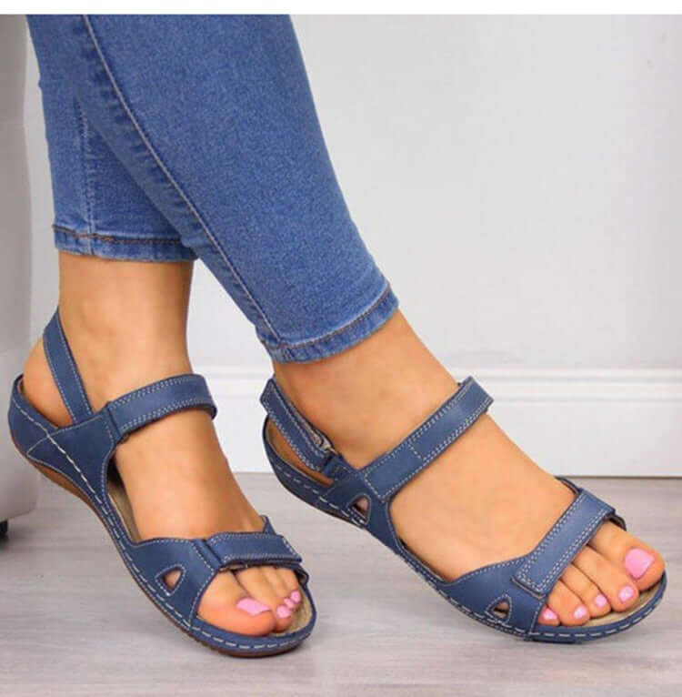Flache Zehen Klettverschluss Casual Sandalen-Bella Webshop