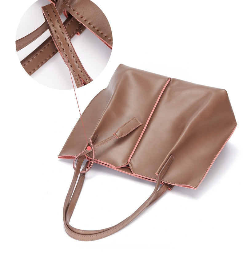 Frauen Leder Tote Tasche-Bella Webshop