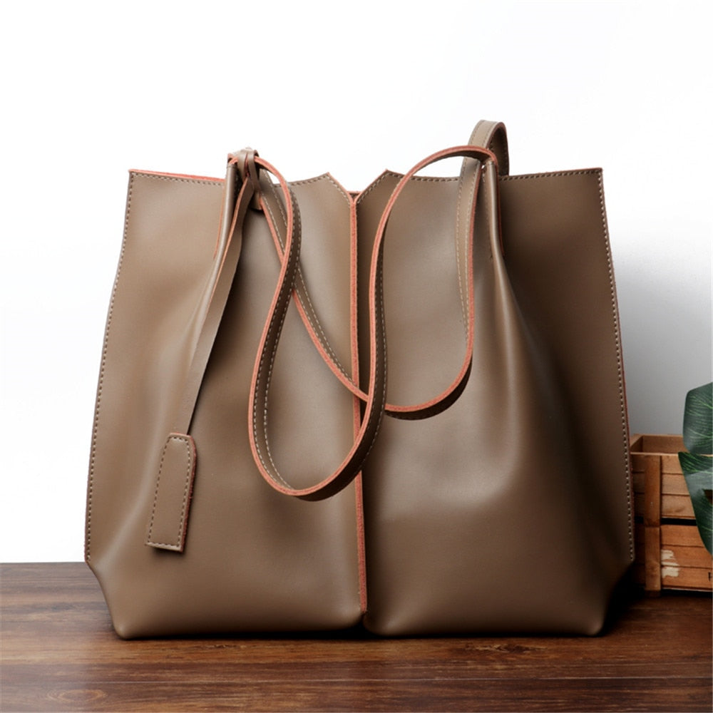 Frauen Leder Tote Tasche-Bella Webshop