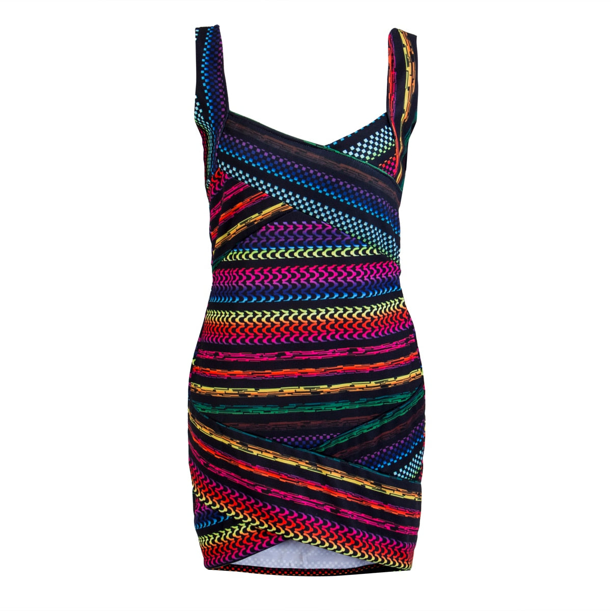 Frauen Multi Color Party Kleid-Bella Webshop